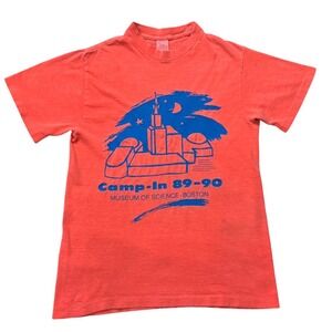 Vintage Camp In 89-90 Museum of Science Boston Graphic T Shirt USA Mens - Small